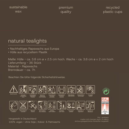Nachhaltige Raps-Teelichte